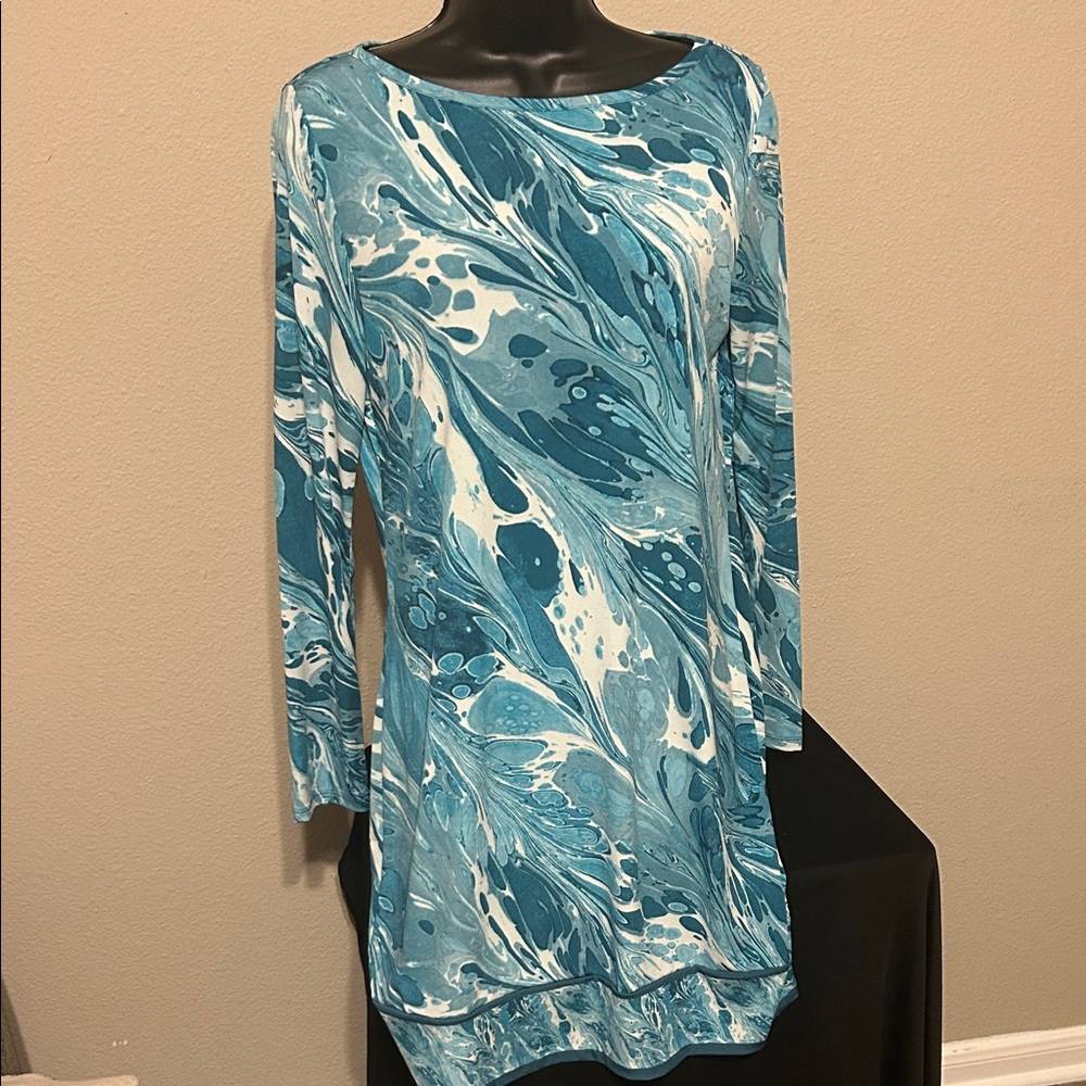 Michael Kors Teal Blue and White Dress